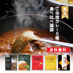 【送料無料】高知ご当地カレー５種食べ比べ福袋　5種×各1袋 計5袋セット 